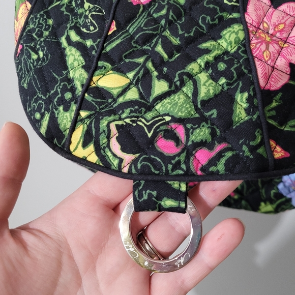 Maria Osmond Belladonna black floral Cotton quilted purse - Picture 7 of 11